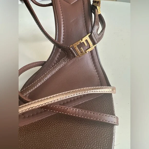 Fendi brown heels sandals